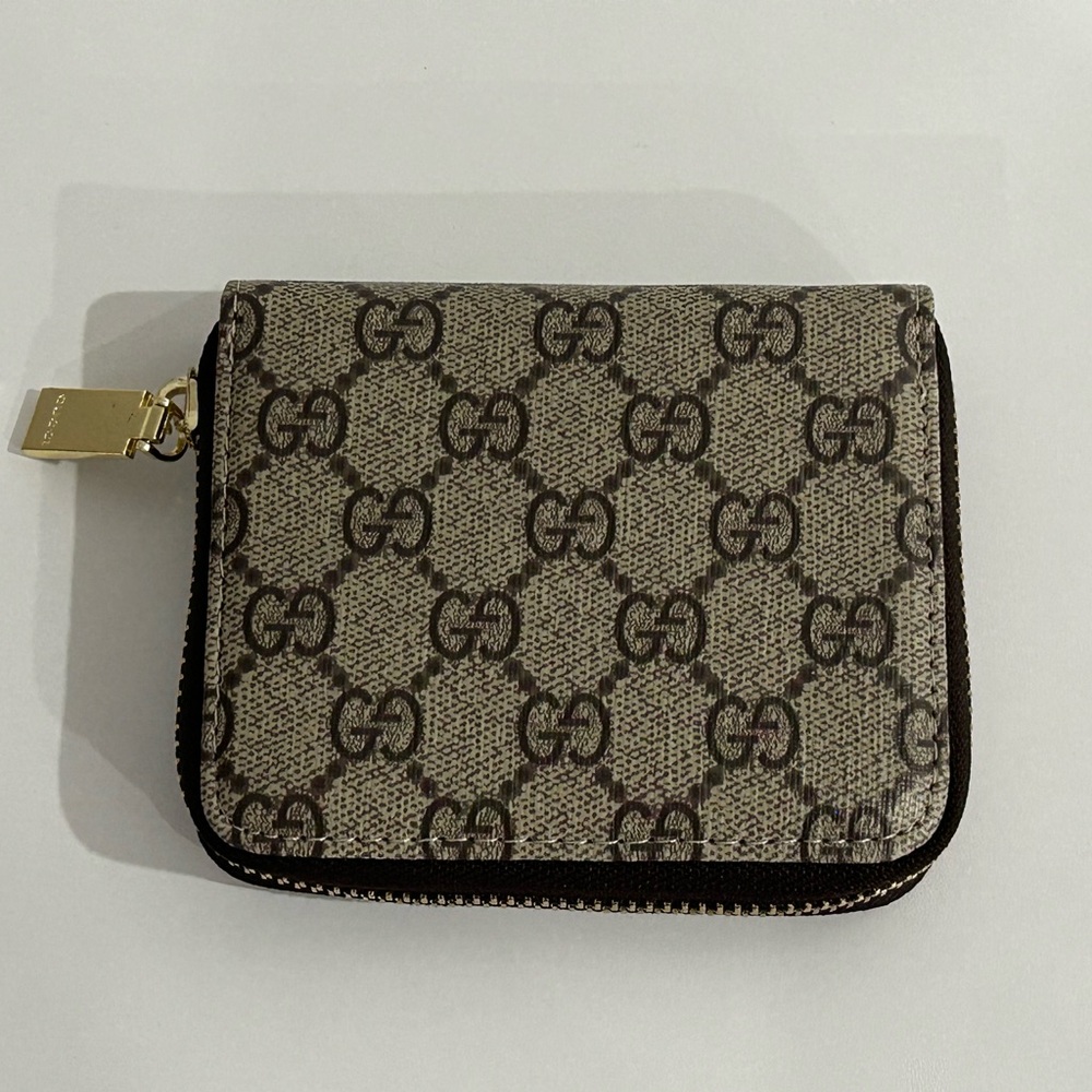 GG Monogram Beige Zip Wallet